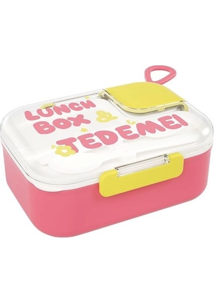 2 Bölmeli Paslanmaz Çelik Sızdırmaz Çatal ve Kaşıklı Saklama Kabı Beslenme Kabı 750 ml Pembe Ithal Ürün