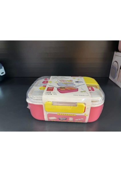 2 Bölmeli Paslanmaz Çelik Sızdırmaz Çatal ve Kaşıklı Saklama Kabı Beslenme Kabı 750 ml Pembe Ithal Ürün fırsatları