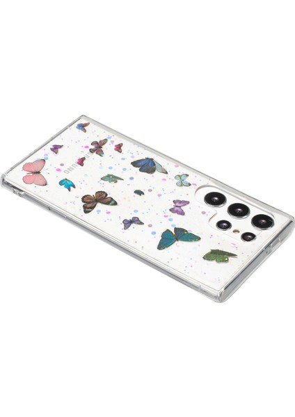 Samsung Galaxy S24 Ultra Kılıf Anti Drop Tpu Telefon Arka Kapak Epoksi Simli -Mavi (Yurt Dışından) modelleri