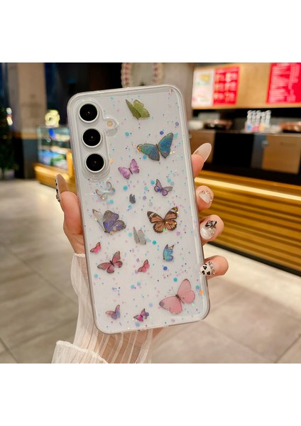 Samsung Galaxy S24 Fe Kılıf Anti Drop Tpu Telefon Arka Kapak Epoksi Glitter -Mavi (Yurt Dışından) fırsatları