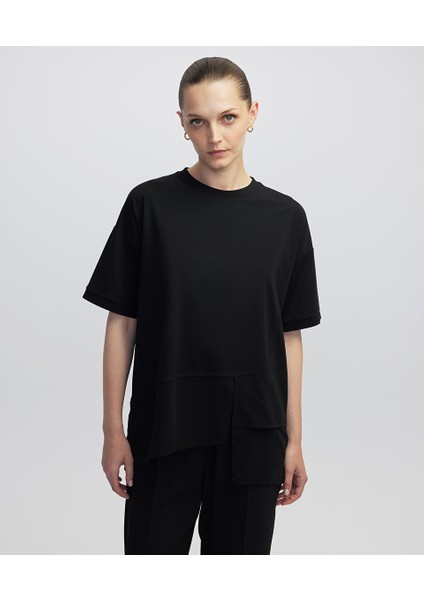 Kumaş Mix Asimetrik Tişört IW6250070079001