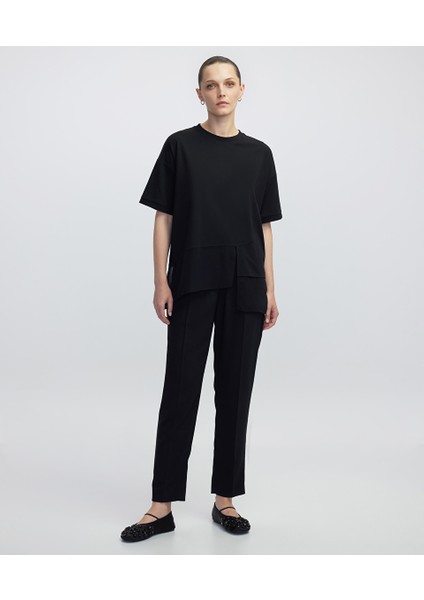 Kumaş Mix Asimetrik Tişört IW6250070079001 fiyatları