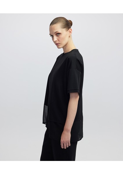 Kumaş Mix Asimetrik Tişört IW6250070079001 modelleri