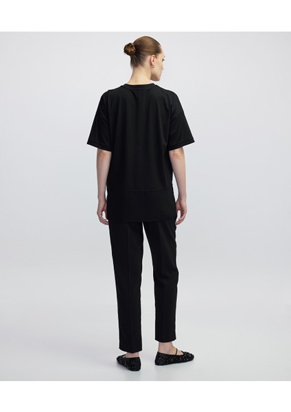 Kumaş Mix Asimetrik Tişört IW6250070079001 fırsatları