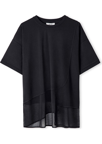 Kumaş Mix Asimetrik Tişört IW6250070079001 indirimleri
