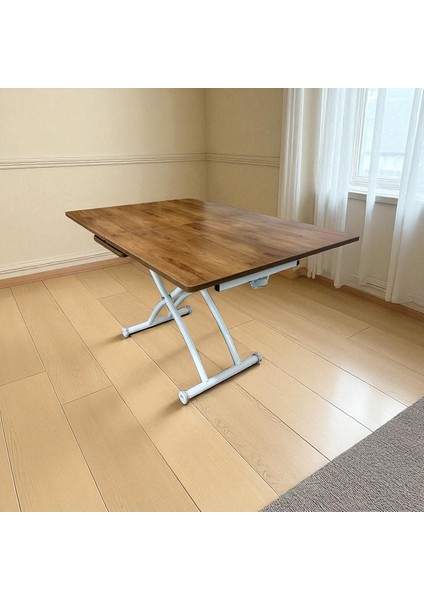 Ortadan Açılır Akıllı Masa Mdf Tabla Beyaz Ayaklı fırsatları