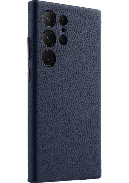 Samsung Galaxy S24 Ultra Kılıf Hakiki Inek Deri+Pc Telefon Kılıfı-Koyu Mavi (Yurt Dışından) indirimleri