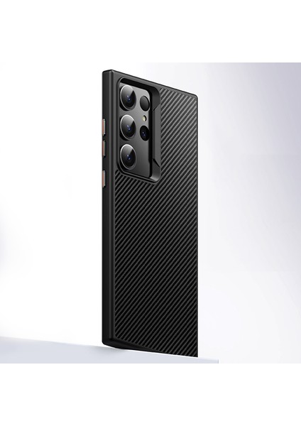 Samsung Galaxy S23 Ultra Manyetik Kılıf Karbon Fiber Dokulu Telefon Kapağı (Yurt Dışından)