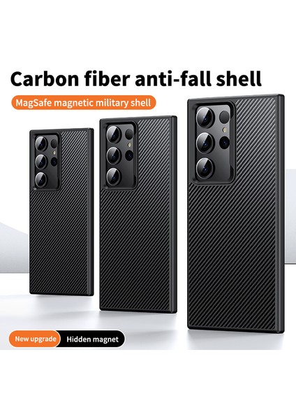 Samsung Galaxy S23 Ultra Manyetik Kılıf Karbon Fiber Dokulu Telefon Kapağı (Yurt Dışından) modelleri