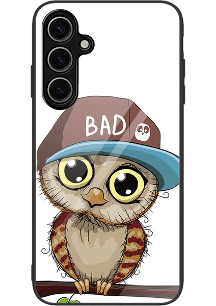 Samsung Galaxy A36 5g Kılıf Temperli Cam+Pc+Tpu Telefon Koruyucu Desen Baskı-Baykuş (Yurt Dışından)