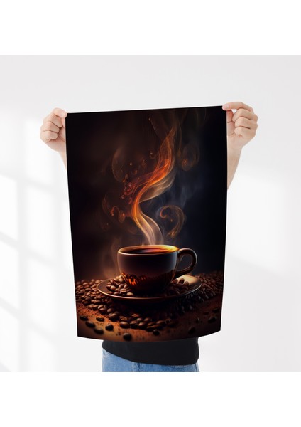 Kahve Posteri Çerçevesiz Poster - Dijital Baskı - Kahve Temalı Poster - Kahve Köşesi