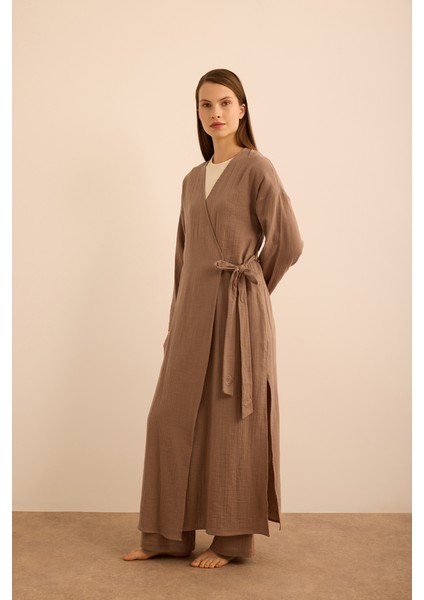 4325111 Viscon Cotton , Yandan Bağlamalı Sabahlık fırsatları