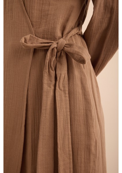 4325111 Viscon Cotton , Yandan Bağlamalı Sabahlık