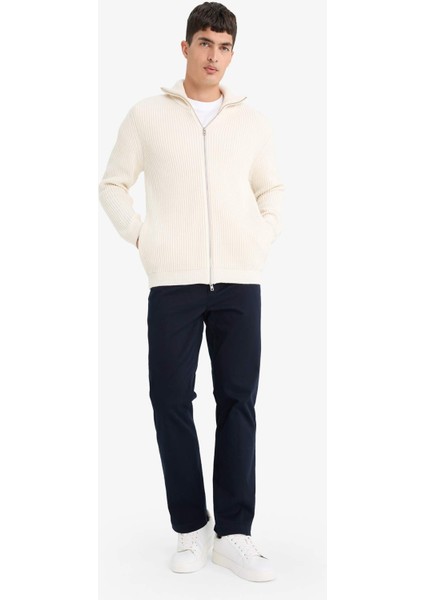 Standart Fit Dik Yaka Fermuarlı Triko Hırka C9014AX25AU fiyatları