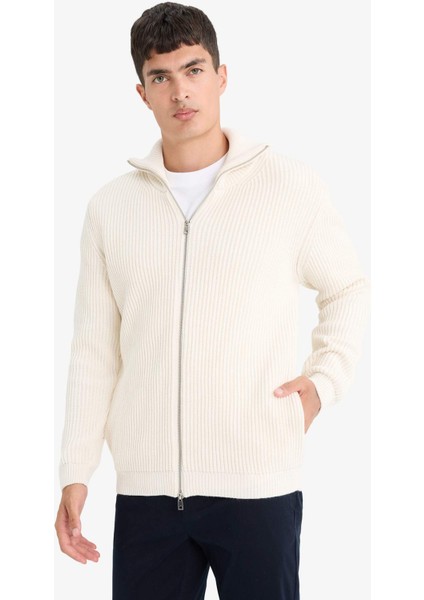 Standart Fit Dik Yaka Fermuarlı Triko Hırka C9014AX25AU modelleri