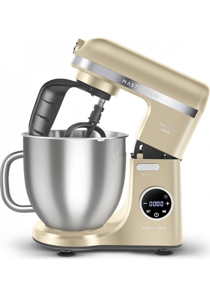 Mastermaid Chef Ultra D2000W Dijital Ekranlı Hamur Yoğurma Makinesi Mineral Gold 7l
