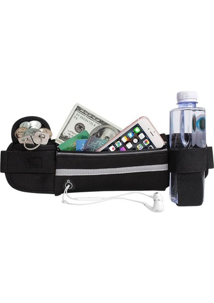 Siyah Spor Bel Çantası, Koşu ve Fitness Için Hafif ve Küçük Tasarım fiyatları