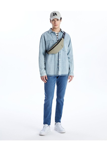 Şık Bej Deri Görünümlü Göğüs Çantası, Tarzınıza Zarafet Katın fiyatları