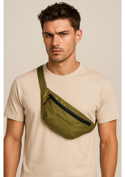 Erkek Haki Bel Çantası, Şık ve Pratik Tasarım, Günlük Kullanım Için Uygun fırsatları