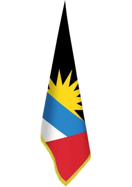 Antigua ve Barbuda Bayrağı -Ofis -Makam-Toplantı Odaları - Saçaklı Makam Bayrağı