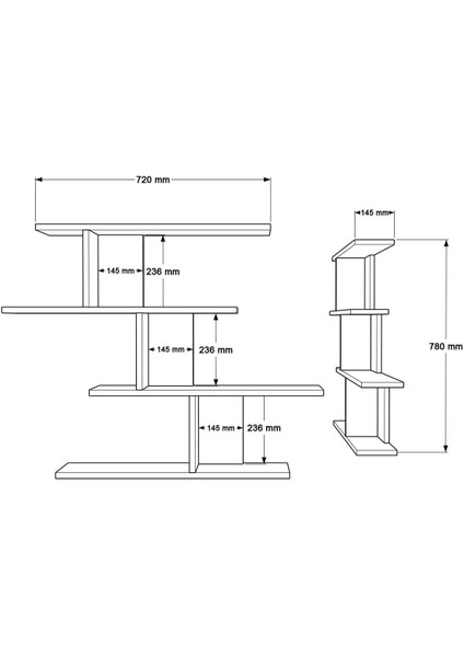 Wall 24 Duvar Rafı Beyaz WAL24-W fırsatları