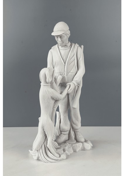Avcı ve Köpeği Dekoratif Biblo Heykel 29 x 14 cm fiyatları