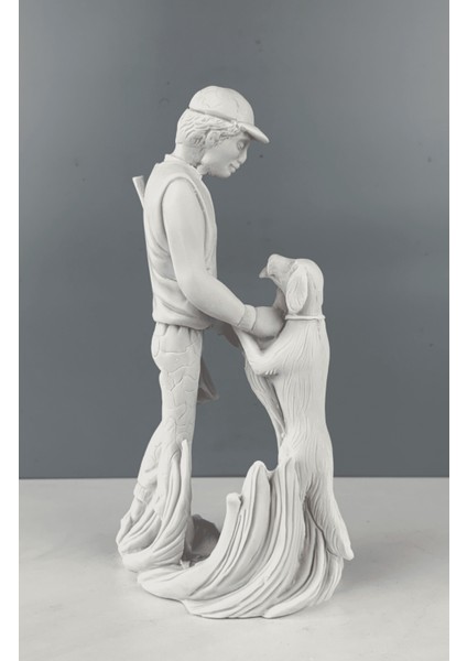 Avcı ve Köpeği Dekoratif Biblo Heykel 29 x 14 cm modelleri