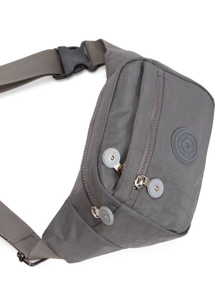 Gri Unisex Krinkıl Kumaş Bel ve Omuz Çantası, Şık ve Kullanışlı Tasarım fırsatları
