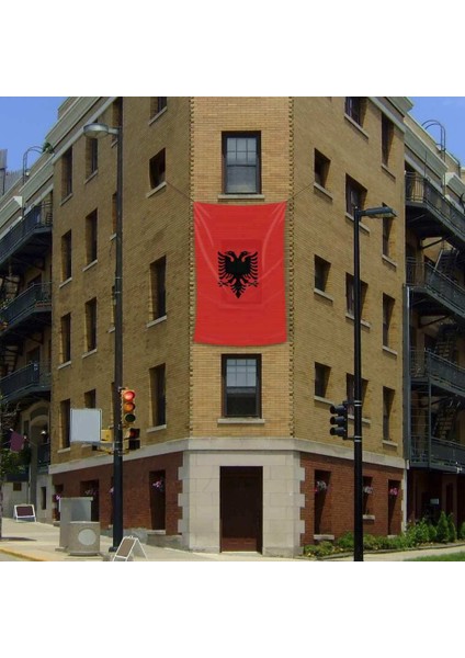 Arnavutluk Bayrağı - 200X300 cm Raşel Kumaş - Flama - Bayrak