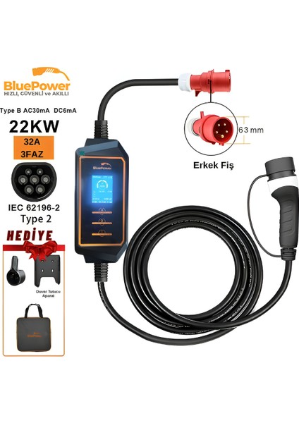 Bluepower 22KW Taşınabilir Araç Şarj Cihazı indirimleri