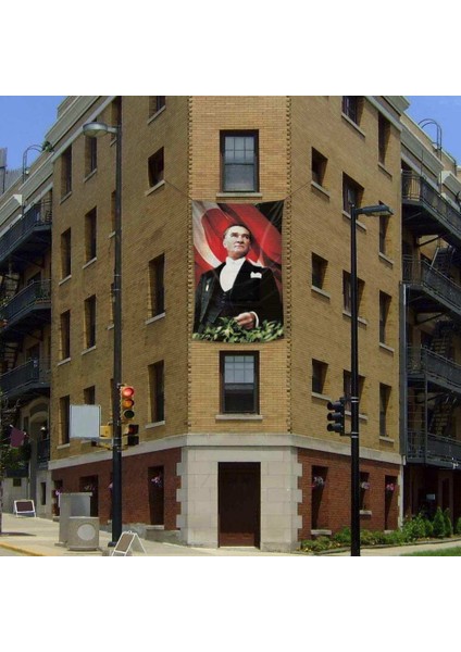 Ay Yıldızlı Atatürk Poster Cephebayrak- 2x3 Metre