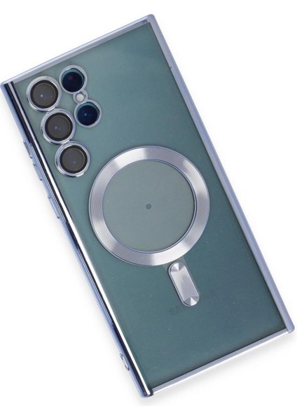 Samsung Galaxy S25 Ultra Için Magsafe ile Uyumlu Kılıf Kamera Lensli Korumalı Şeffaf Silikon Kapak