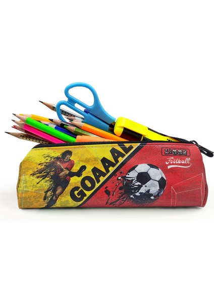 Kalem Kutusu Sarı Kırmızı Futbol Üçgen Kalemkutu Jumbo Vegan Deri Kalemlik modelleri