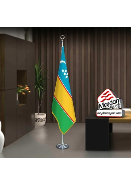 Karakalpakistan Cumhuriyeti Bayrak -Ofis -Makam-Toplantı Odaları -Direkli -Saçaklı Makam Bayrağı
