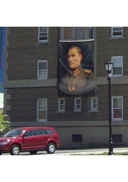 Üniformalı Mustafa Kemal Atatürk Poster Cephe Bayrak 300 x 450 cm