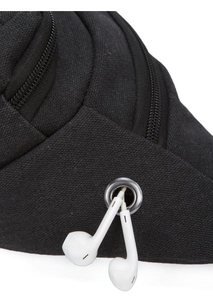 Kanvas Bel ve Göğüs Çantası, Siyah, Çok Amaçlı, Şık ve Hafif Tasarım