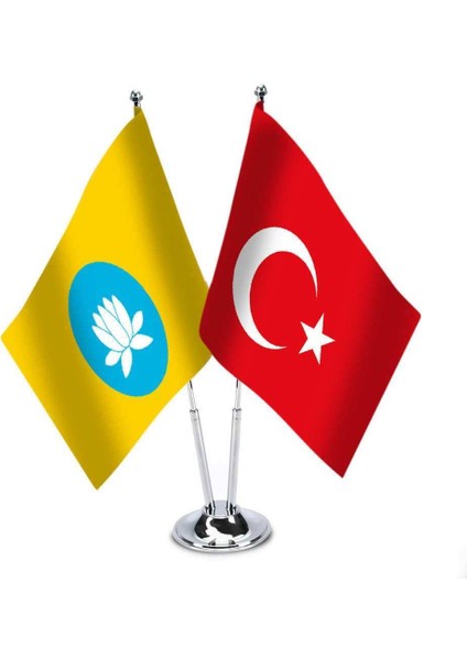 Kalmuk Cumhuriyeti Türkiye Saten Masa Bayrağı