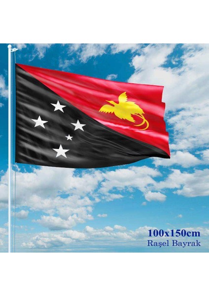 Papua Yeni Gine Bayrağı Raşel Kumaş 100 x 150 cm