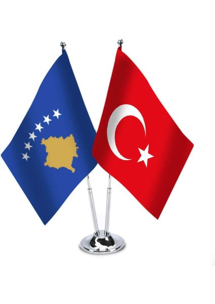 Kosova Cumhuriyeti Türkiye Saten Masa Bayrağı