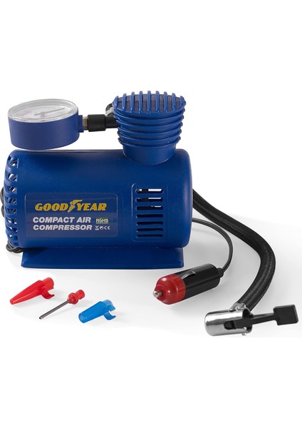 Kompakt Mini Hava Kompresörü 250 Psı, 3 Başlıklı, Taşınabilir Şişirme Pompası
