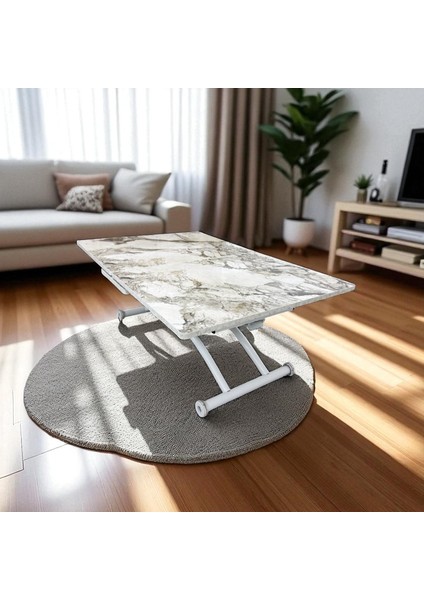 Ortadan Açılır Akıllı Masa Mdf Tabla Beyaz Ayaklı fiyatları