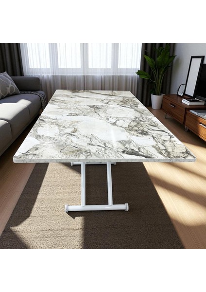 Ortadan Açılır Akıllı Masa Mdf Tabla Beyaz Ayaklı fırsatları