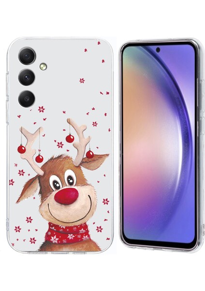 Samsung Galaxy S24 Fe Kılıf Noel Desen Baskı Yumuşak Tpu Telefon Koruyucu-Geyik (Yurt Dışından)