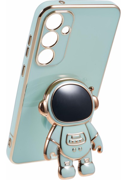 Samsung Galaxy A35 5g Kılıf Galvanik Yumuşak Tpu Telefon Kapağı Astronot Gizli Kickstand-Cyan Için (Yurt Dışından) modelleri