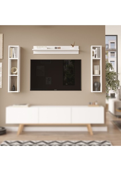 Jabari Duvar Rafı Seti Beyaz Jab2-W