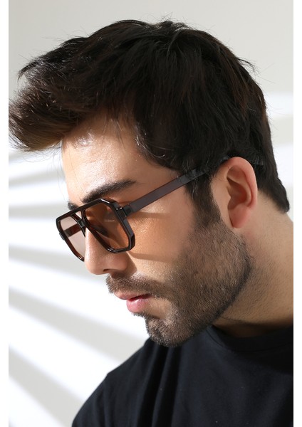 Unisex Kahverengi Retro UV400 Güneş Gözlüğü 23001-1 C3 fırsatları