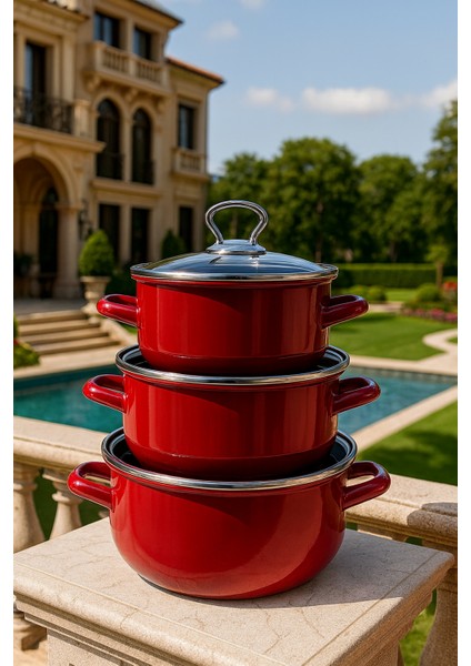 Mary Emaye 3 Lü Güveç Set - 14-16-18 cm