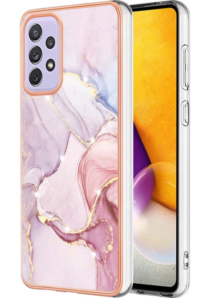 Samsung Galaxy A13 4g Için Telefon Kılıfı, Imd Mermer Desen Elektrapılaşma Çerçevesi Tpu Kapak-Rose Gold 005 (Yurt Dışından)