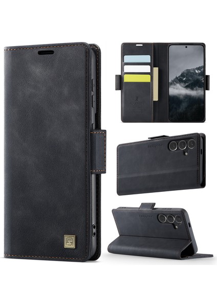 Samsung Galaxy S24 Kılıf Autspace A11 Rfıd Engelleme Retro Deri Cep Telefonu Cüzdan Kapak-Siyah (Yurt Dışından) fiyatları