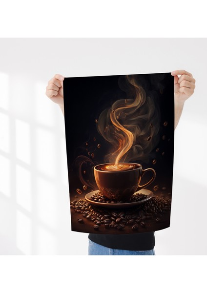 Kahve Posteri Çerçevesiz Poster - Dijital Baskı - Kahve Temalı Kahve Köşesi Poster